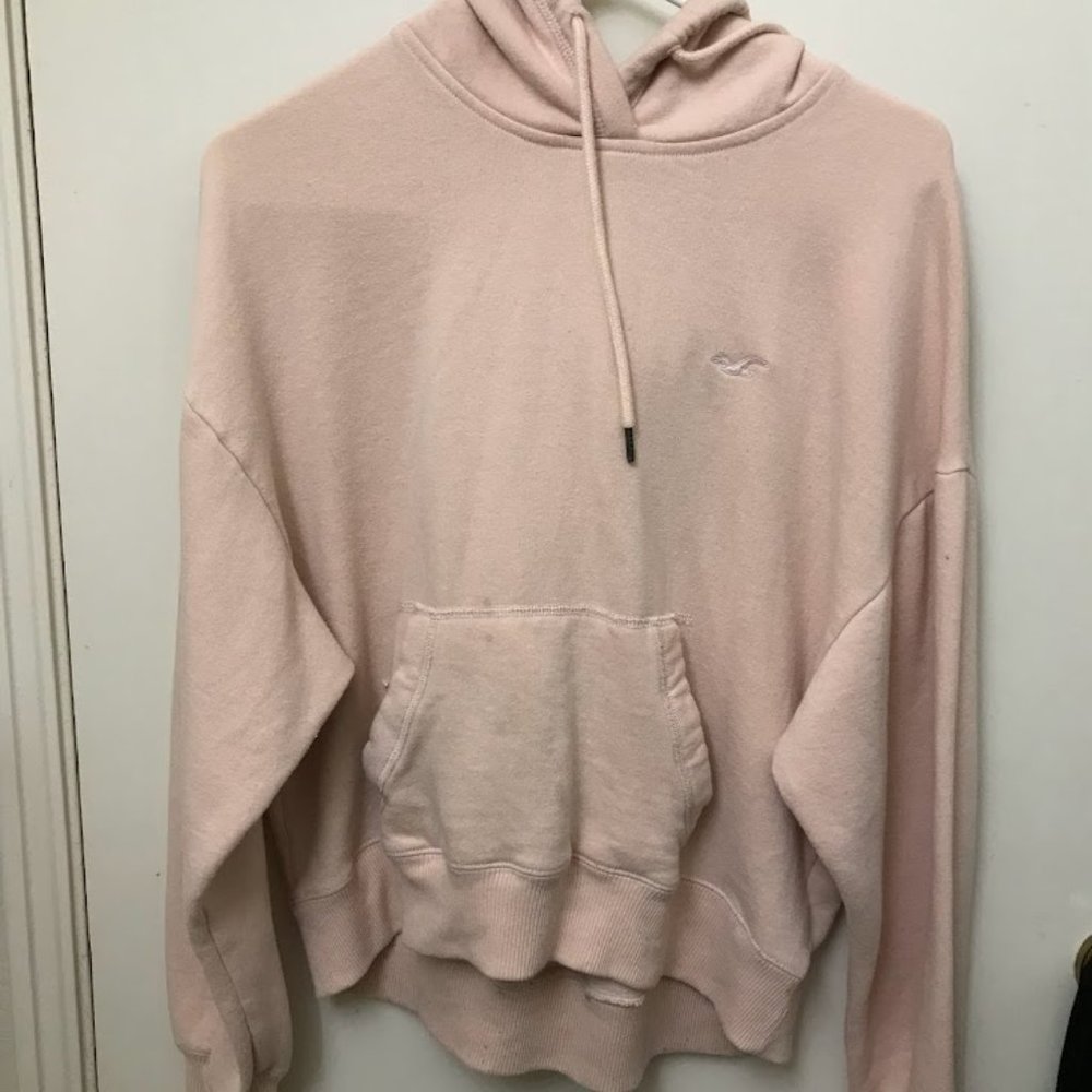 Pink Hollister cropped hoodie